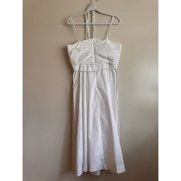 Veronica Beard white strapless halter midi TUCKER DRESS size 12 / large - Picture 9 of 13